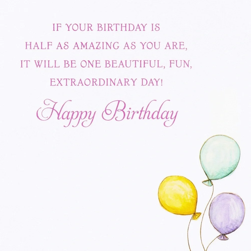 🆕Papyrus Fashion Girl With Balloons Birthday Greeting Card